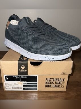 Saola Tsavo Men's Charcoal Knit Sneaker